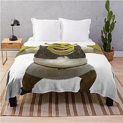 Shrek is not pleased Throw Blanket
