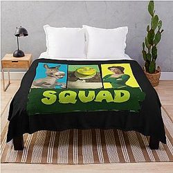 Sexy Shrek  shrek meme face  shrek wazowski Essential Throw Blanket