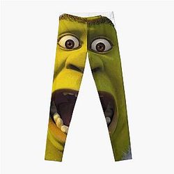 Shrek Meme Surprised Sticker Leggings