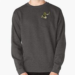 Waving Pocket Shrek Pullover Sweatshirt