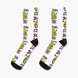Beware Ogre Shrek Sign Socks