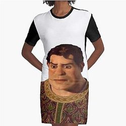 Handsome Human Shrek Graphic T-Shirt Dress