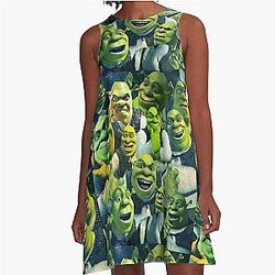 Shrek collage poster design 2021 A-Line Dress