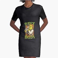 Sexy Shrek  shrek meme face  shrek wazowski Graphic T-Shirt Dress