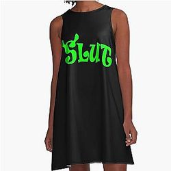 Shrek Slut, funny Shrek lover,     A-Line Dress