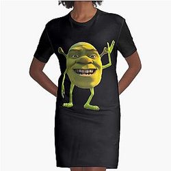Shrek Wazowski Funny      Graphic T-Shirt Dress