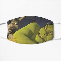 shrek and donkey on the bed Flat Mask