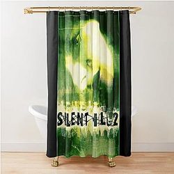 Silent Hill 2 - Ps2 Original Box Art (Green Cover) (Neon) Shower Curtain
