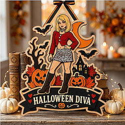 Halloween Diva Blonde Girl LA1509 Silent Hill Wooden Door Sign