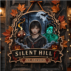 Halloween Schoolgirl LA1509 Silent Hill Wooden Door Sign