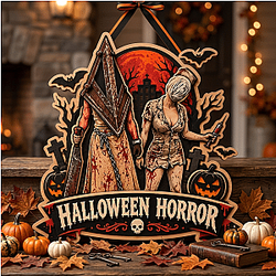 Halloween Horror Pyramid Head LA1509 Silent Hill Wooden Door Sign