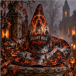 Foggy Night of Terror DTNK1809 Silent Hill Halloween Quilted Witch Hat