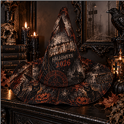 Lost in the Fog DTNK1809 Silent Hill Halloween Quilted Witch Hat