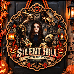 Nightmare PTTT1809  Silent Hill Halloween Wooden Door Sign