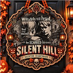 Wounds Will Heal PTTT1809  Silent Hill Halloween Wooden Door Sign