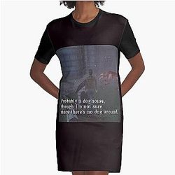 Silent Hill 1 Harry Mason Probably A Doghouse Meme Graphic T-Shirt Dress