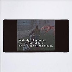 Silent Hill 1 Harry Mason Probably A Doghouse Meme Desk Mat