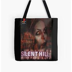 Silent Hill 1 Playable Demo - PsX Original Box Art (No Neon) All Over Print Tote Bag