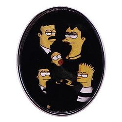 The Simpsons Pins - The Simpsons Family Black Frame Art Pin