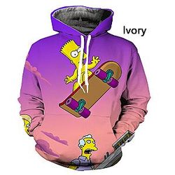 The Simpsons Hoodies – 3D Skater Bart Streetwear