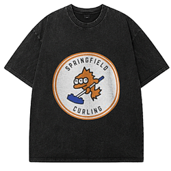 Springfield curling DTNK2406 Washed The Simpsons T-Shirts
