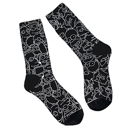 Homer S-Simpsons Black And White DTNK3007 The Simpsons Socks