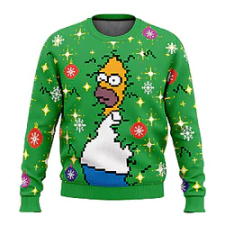 Homer Simpson Disappearing Into Bush Christmas Ugly Sweater NTT0810 The Simpsons Ugly Christmas Sweater ❆⛄