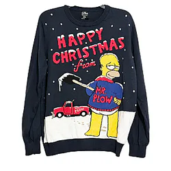 Homer Simpson Mr Plow DK1510 The Simpsons Ugly Christmas Sweater ❆⛄