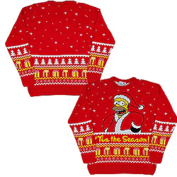 Homer Xmas Jumper Tis The Season DK1510 The Simpsons Ugly Christmas Sweater ❆⛄