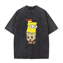 Cartoon Bart PTTT210 Washed  The Simpsons T-Shirts