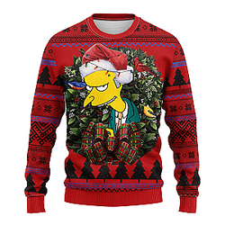 Burns Ugly Christmas Sweater Gift for Thanksgiving – Simpsons Style