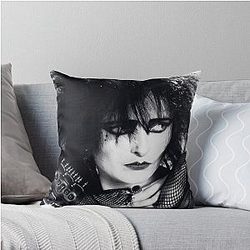 Siouxsie and the Banshees Black White Throw Pillow