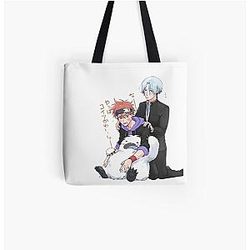 SK8 The Infinity Bags - Reki and Langa with bear All Over Print Tote Bag [ID9006]