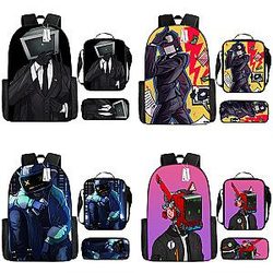3Pcs Set Skibidi Toilet Cartoon Bolsa Escola Backpack caso lápis
