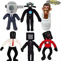30cm 6pcs Skibidi Toilet Toys Plush