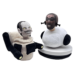25cm White Tank Toilet Man Skibidi Toilet Set 2pcs Plush