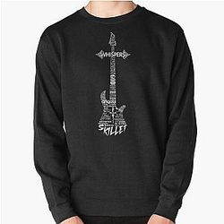 Skillet Guitar Typography on Black Pullover Sweatshirt