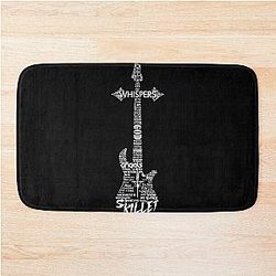 Skillet Guitar Typography on Black Bath Mat
