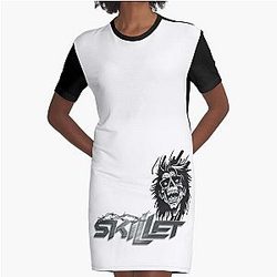 Skillet Skull Shredder Graphic T-Shirt Dress