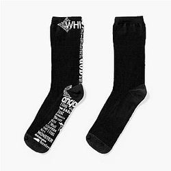Skillet Guitar Typography on Black Socks