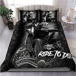 Skull Bedding - Skull Motobike Ride To Die Bedding Set DQB08102004