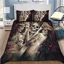 Skull Bedding - Gambling Skull Bedding Set NTN08102004