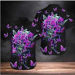 Hawaii Butterfly Skull Beach Sleeves Shirt TP31072004