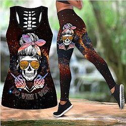 Skull Legging - I Do What I Want Skull Combo Tank Top + Legging DQB09082001