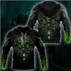 Skull Hoodie - All Over Printed Fantasy Bat Skull And Sword Hoodie For Men And Women MEI