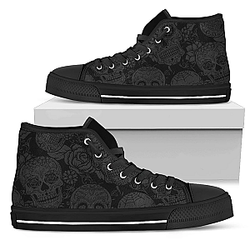 Skull Shoes - Dark sugar skull high top shoes PL18032001