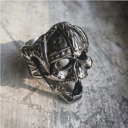 Vintage Men's Viking Skull Stainless Steel