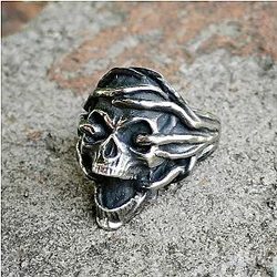 Tree Vine Winding Shout Suffering Skull Rings
