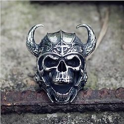 Warrior Skull Rings Mens