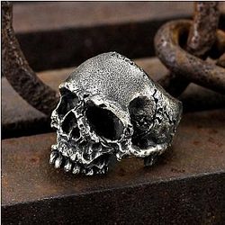 Rugged Skull Stainless Steel Rings Men